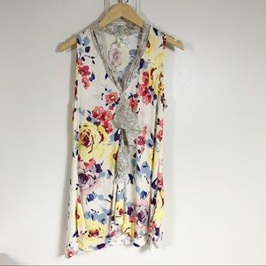 Weston Wear Floral Ruffle Tank Top
